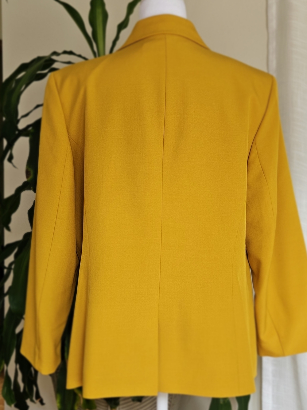Black Label by Evan-Picone Mustard Yellow Blazer Jacket Size 12 Single Button - Picture 4 of 16